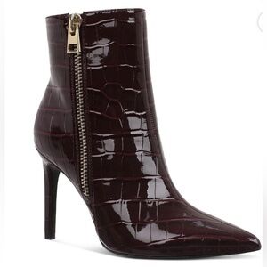 I.N.C. International Concepts Womens Sarishaa Zip Booties Burgundy 8.5M